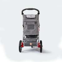 Poussette pour chien InnoPet Comfort Air Eco gris vue arrière fermée