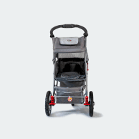 Poussette pour chien InnoPet Comfort Air Eco gris vue arrière ouverte