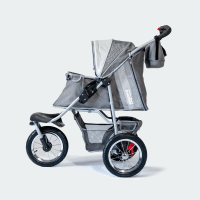 Poussette pour chien InnoPet Comfort Air Eco gris vue de côté maille ouverte
