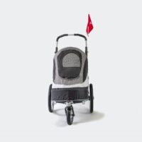 poussette et remorque vélo pour chien innopet sporty dog trailer deluxe noir gris, vue de face