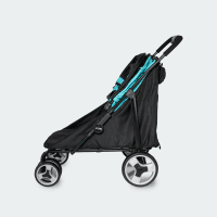 Photo produit de l'InnoPet Mamut Heavy Dog Trailer Ocean Blue, vue de côté entièrement ouverte