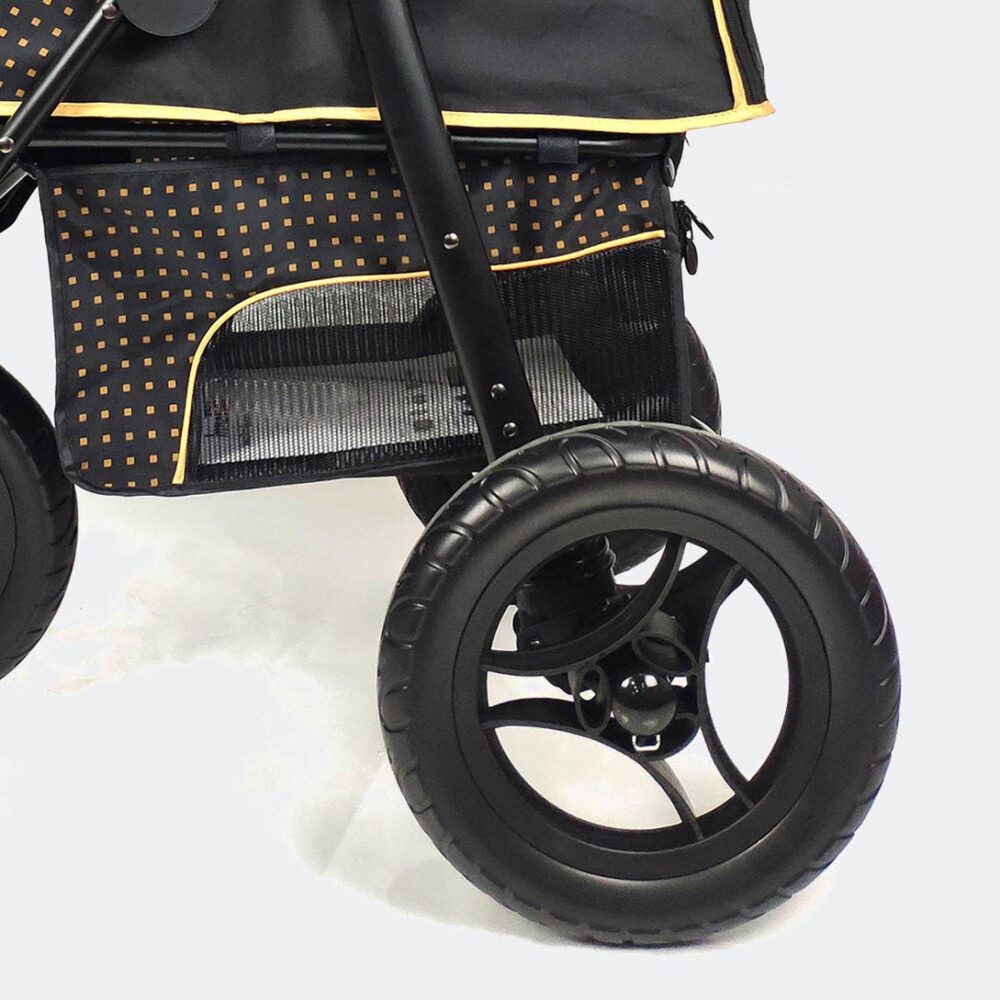 innopet-hondenbuggy-adventure-zwart-goud-detail-wiel-frame