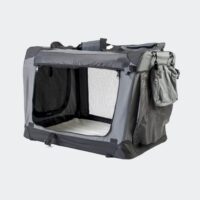 cage de voyage et sac de transport innopet tout-en-un grise, maille ouverte