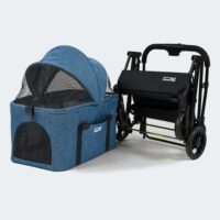 Poussette pour chat InnoPet avec cabine amovible et poussette pour chien pliable compacte