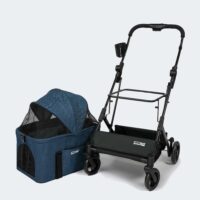 Poussette bleue InnoPet 2-en-1 Compact pour chats