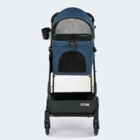 Poussette pour chat pliable compacte InnoPet bleue avec cabine amovible