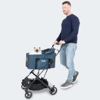 Poussette économique pour chats et chiens InnoPet 2-en-1 Compact, poussette et siège auto pour animaux