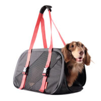 Ibiyaya Flying Pal sac de voyage pliable – sac de transport homologué avion pour chats et petits chiens, rouge noir