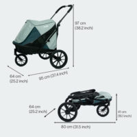 Dimensions de la poussette et remorque vélo InnoPet Noah pour petits chiens