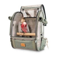Ibiyaya x BirdTricks TrackPack taille moyenne, sac à dos pour oiseaux avec perchoir