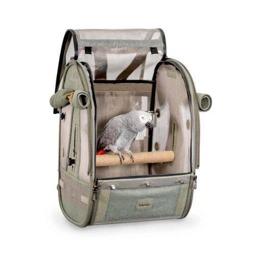 Ibiyaya x BirdTricks TrackPack taille moyenne, sac à dos pour oiseaux avec perchoir