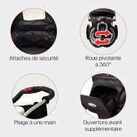 InnoPet Comfort EFA Black Silver avec laisses de sécurité et système de pliage à une main