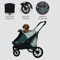 Poussette InnoPet Noah pour chien avec cabine spacieuse, panier de rangement et guidon confortable