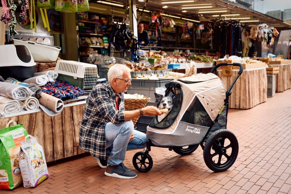 innopet-dog-pram-and-bike-trailer-sporty-evolution-latte-market-man-3